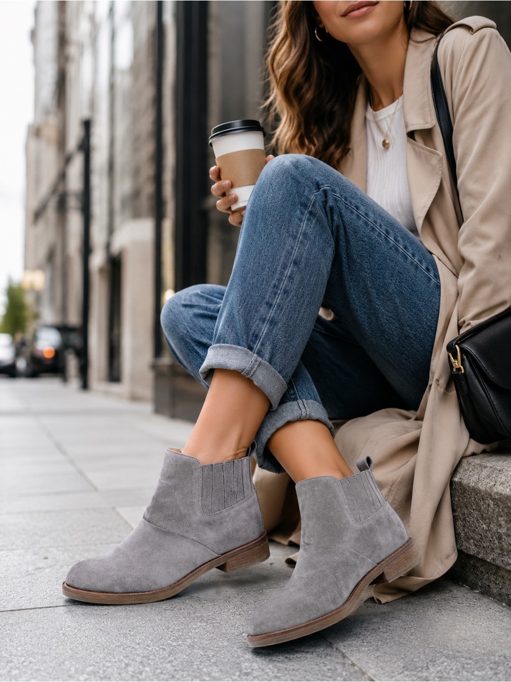 SOFFT Women's Steel Grey Suede Leather BELLIS Ankle Boots 7.5